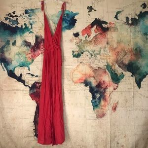 Red Boho Jumpsuit w/ pockets!!